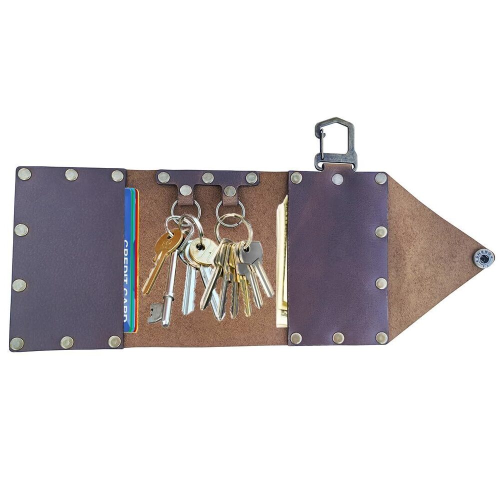 3216 Leather Key Holder Handmade Organizer Wallet for Keys, Cash, Credit